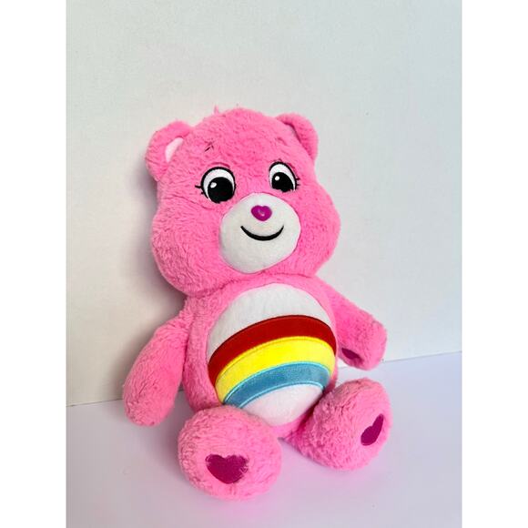 Care Bears Rainbow Pink Cheer Bear 9 inch Tall Vintage Stuffed Animal Plush - Picture 6 of 8